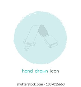 Car seatbelt icon line element. Vector illustration of car seatbelt icon line isolated on clean background for your web mobile app logo design.