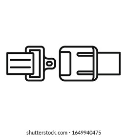 Car seatbelt icon. Outline car seatbelt vector icon for web design isolated on white background