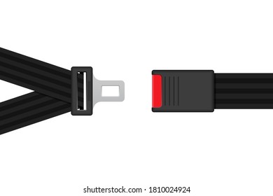 Ilustración del diseño del vector del cinturón de seguridad del automóvil aislado en fondo blanco
