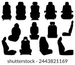 Car seats silhouette vector art white background