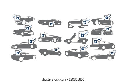 Car Secure Logo Set Collections