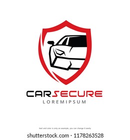 Car Secure Logo Template Design Vector, Emblem, Concept Design, Creative Symbol, Icon