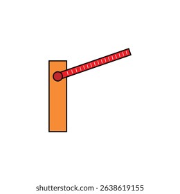 Car security barrier gate icon sign. entry access barrier isolated on white background. Flat illustration of parking barrier vector icon for web design. Safety and caution concept. Eps 109.