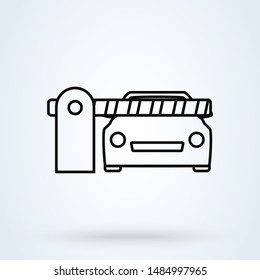 Car Security Barrier Gate. outline Simple vector modern icon design illustration.