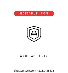 car security editable stroke icon, outline icon for web, app, presentation, etc