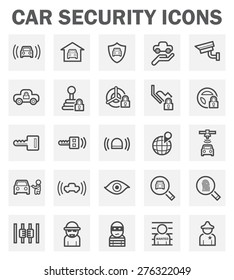 Car security equipment and CCTV vector icon set.