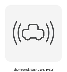 Car security and equipment icon, 64x64 perfect pixel and editable stroke.