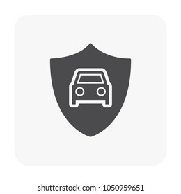 Car security and equipment icon on white.