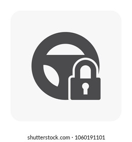 Car security and equipment icon on white.