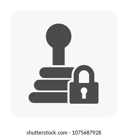 Car security and equipment icon on white.