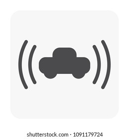 Car security and equipment icon on white.