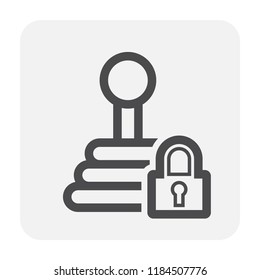 Car security and equipment icon on white.