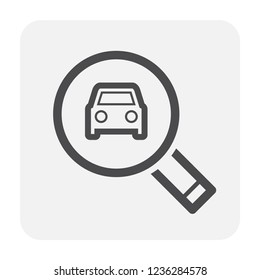 Car security and equipment icon on white.