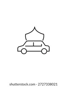 Icono de la seguridad del coche, el mejor icono de la línea del Vector.