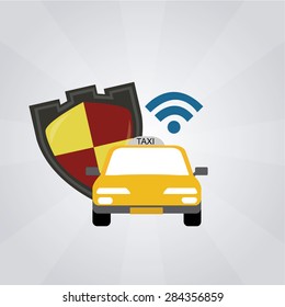 car security illustration over degrade color background