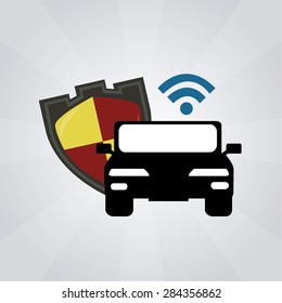 car security illustration over degrade color background