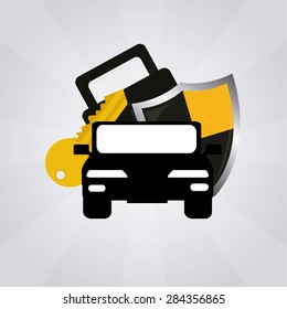 car security illustration over degrade color background
