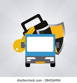 car security illustration over degrade color background