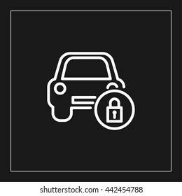 car security line icon