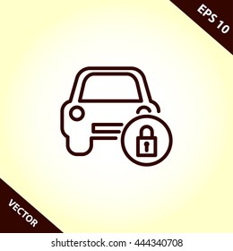 car security line icon