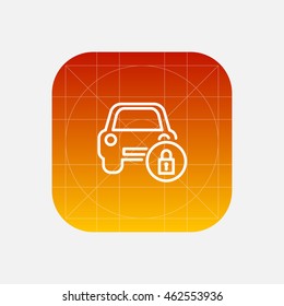 car security line icon