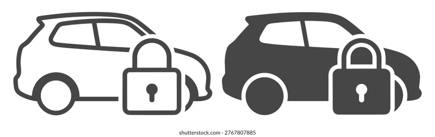 Car Security Lock Protection Vehicle Icon on transparent background