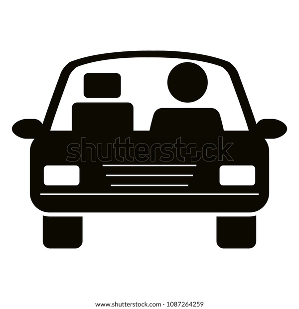 car sedan with driver\
vehicle icon