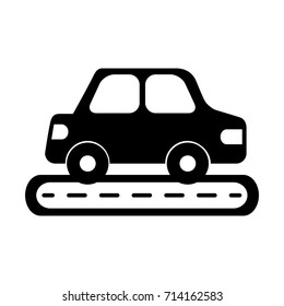 car sedan on street vehicle urban side view
