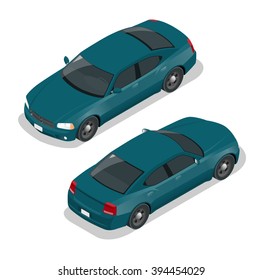 Car sedan. Urban transport. Can be used for advertisement, infographics, game or mobile apps icon. 