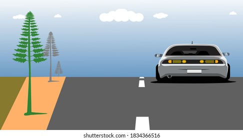 car seen from behind on the highway