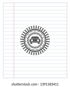 car seen from front icon draw with pencil effect. Vector Illustration. Detailed.