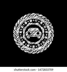 car seen from front icon drawn with chalkboard texture