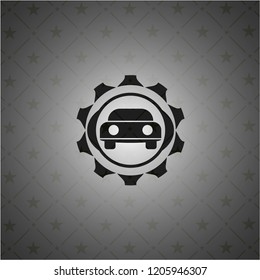 car seen from front icon inside dark badge