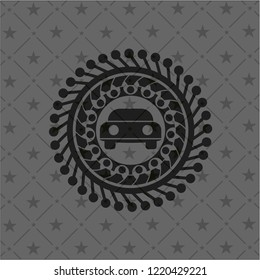car seen from front icon inside dark emblem