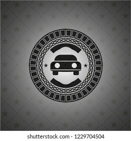 car seen from front icon inside dark badge