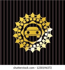 car seen from front icon inside shiny emblem