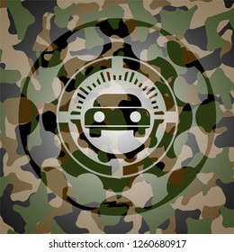 car seen from front icon inside camo texture