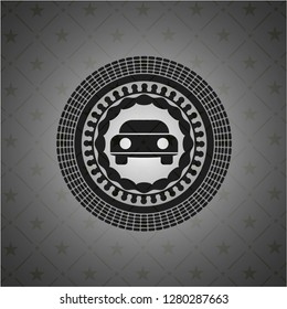car seen from front icon inside dark emblem