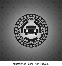 car seen from front icon inside black badge