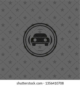 car seen from front icon inside dark emblem