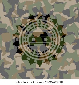 car seen from front icon inside camo texture