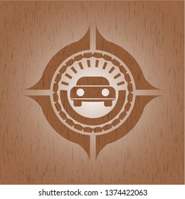car seen from front icon inside wood signboards