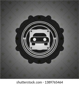 car seen from front icon inside dark emblem
