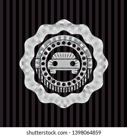 car seen from front icon inside silvery badge