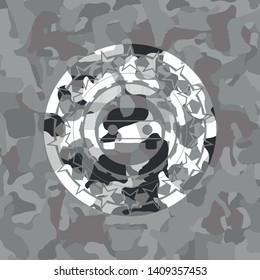 car seen from front icon inside grey camo texture