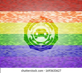Auto gesehen von der Vorderseite Symbol in leuchtenden Farben Emblem 