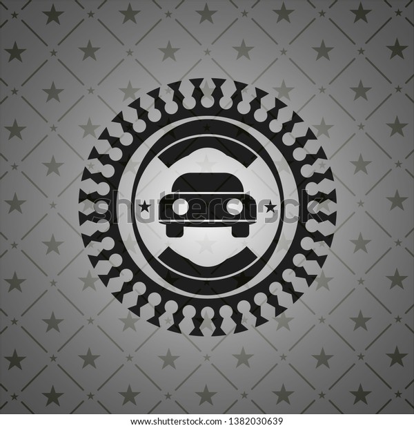 car\
seen from front icon inside black emblem.\
Vintage.