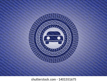 car seen from front icon with jean texture