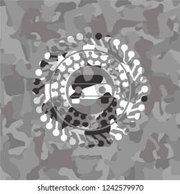 car seen from front icon on grey camo pattern