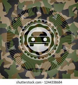 car seen from front icon on camo texture